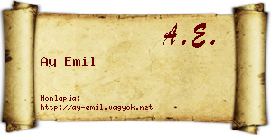 Ay Emil névjegykártya